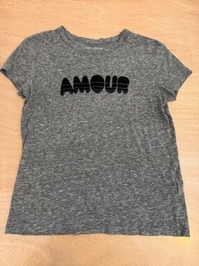 Zadig & Voltaire Heather Gray 'AMOUR' Short Sleeve Tee
